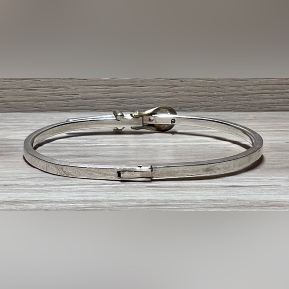 Vintage Sterling Silver MEXICO TAXCO Belt Buckle Hinged Bangle Bracelet, 12.5g - Picture 3 of 8